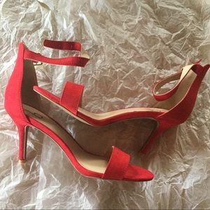 Red ankle wrap Bakers shoes